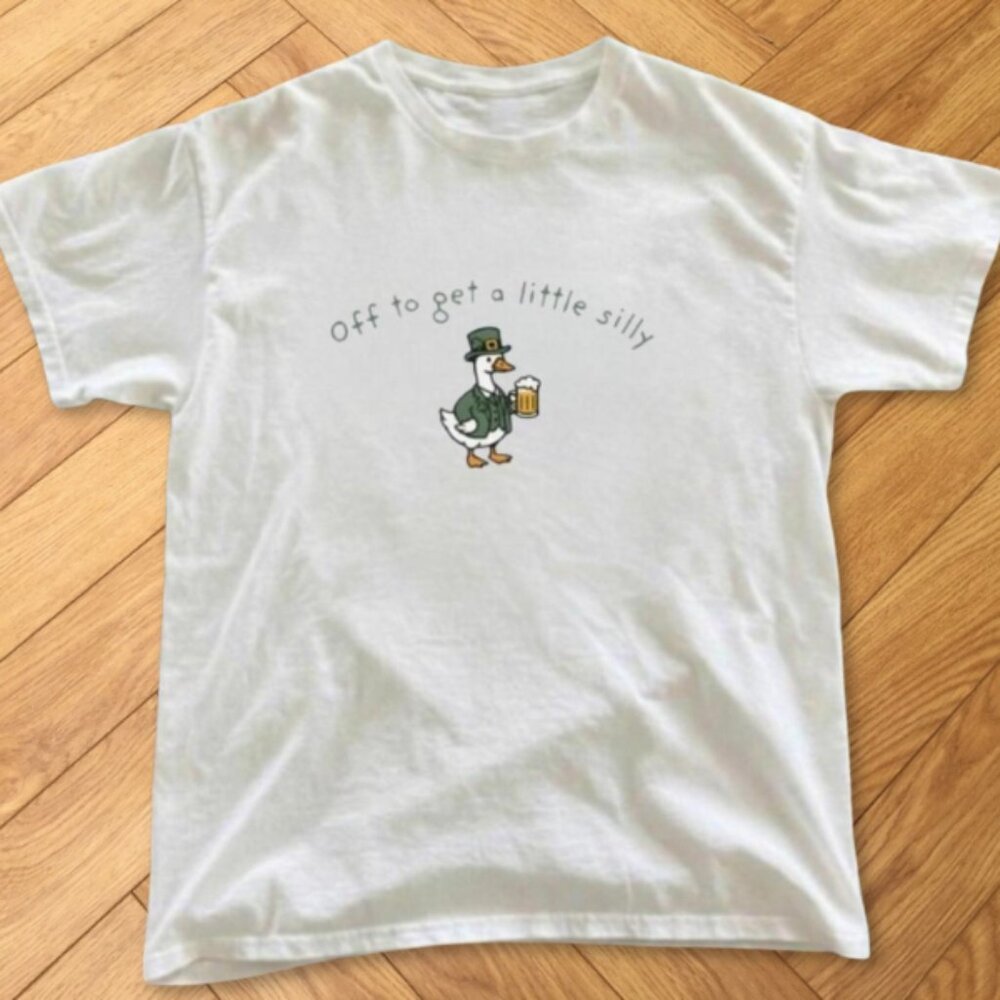 White "Off to get a little silly" St. Patrick's Day tee